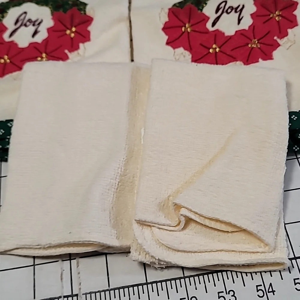 Festive Joy Embroidered‎ Hand Towels And Washcloths Set X2